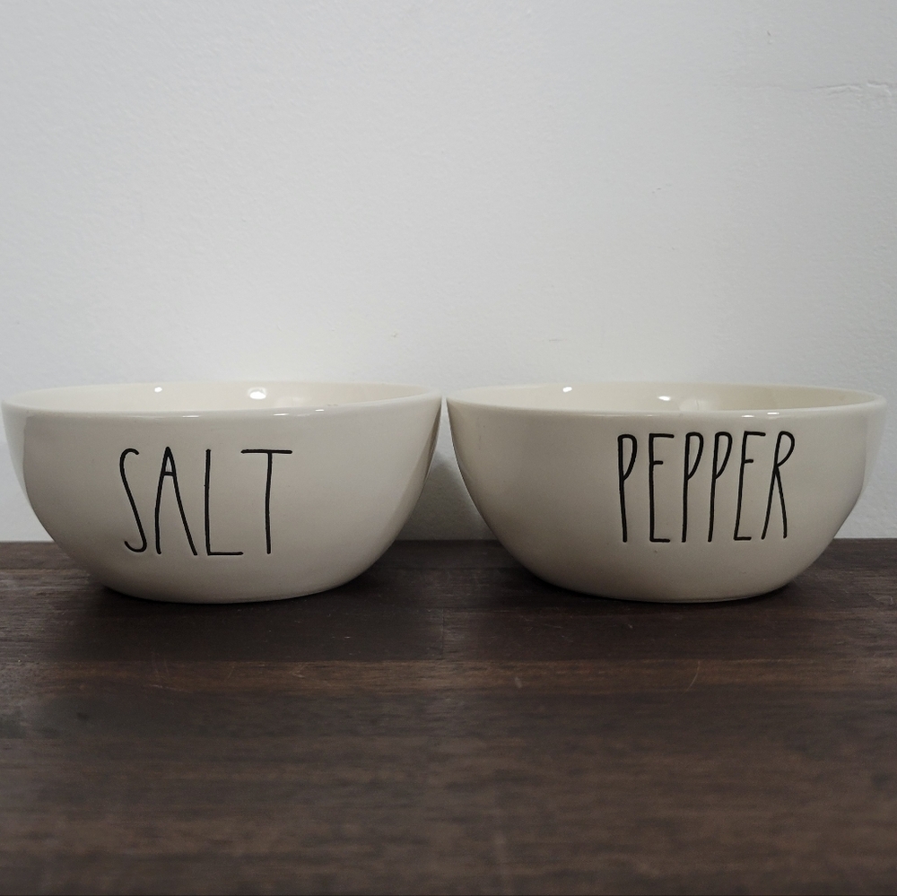 Rae Dunn Salt and Pepper Ceramic Bowls